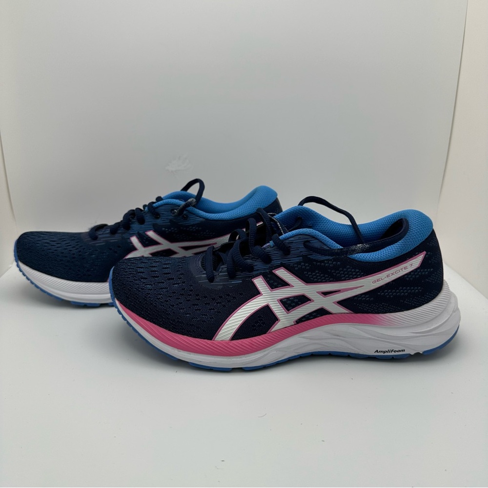 OASIS Everyday Comfort AmpliFoam Contend Blue Pink Stripe Sneakers Size … - Picture 5 of 12